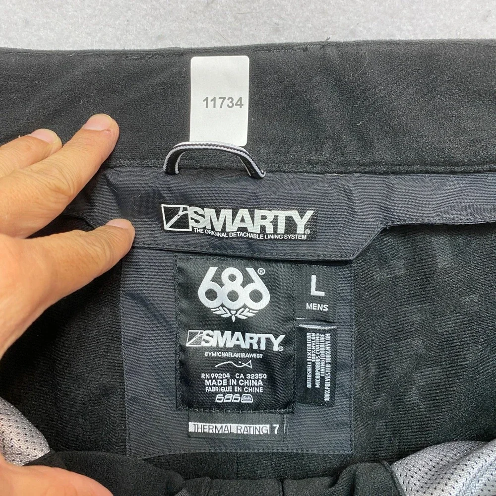 686 Smarty Cargo Pants Mens Large Black Snowboard Ski KCR204 Thermal Rating 7